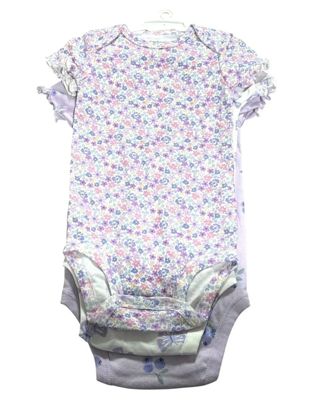 Carters 3-Pack Floral & Butterfly Bodysuits 18M Baby Girls
